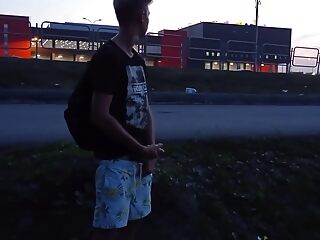 A horny guy pleases himself in various public places, pushing the boundaries of public sex in this boys porn film.