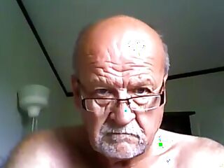 Grandpa's wild webcam session continues with a steamy gay sex position and a hot finish.